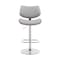 Armen Living Leland Adjustable Gray Faux Leather and Chrome Finish Bar Stool LCLEBAWAGR - alternate 9